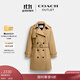蔻馳（COACH）奧萊女士女裝純色中長(cháng)款風(fēng)衣戶(hù)外外套 卡其色 S