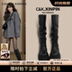 CAMILA KSENIA長(cháng)筒靴女冬季2025新款高筒厚底時(shí)尚潮流小個(gè)子靴子加絨增高騎士靴 黑色【送女友禮物春夏季早秋冬】 36