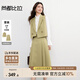 尚都比拉秋季通勤女士套裝雙排扣不規(guī)則馬夾配高腰顯瘦A字百褶裙兩件套