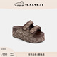蔻馳（COACH）新品女士女鞋經(jīng)典標志老花雙綁帶厚底鞋拖鞋 橡木色/楓樹(shù)棕色 37.5