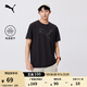 彪馬（PUMA）吸濕速干羽毛球休閑短袖T恤男子夏季健身運動(dòng)上衣 520315 黑色-熒光綠-51 M (175/96A)