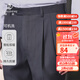 浪登秋季商務(wù)西褲男中年雙褶西服褲子寬松直筒正裝褲男士西裝褲 深灰色 36 (2.77尺)92cm