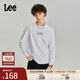 Lee商場(chǎng)同款標準版型鏤空字母logo圓領(lǐng)棉質(zhì)男長(cháng)袖T恤休閑潮LMT00 白色 M