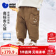 迷你巴拉（minibala）巴拉男童女童寶寶羽絨褲2025冬新品保暖萌趣可愛(ài)造型褲子 深咖啡50941 100