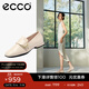 愛(ài)步（ECCO）樂(lè )福鞋女 通勤輕奢百搭單鞋簡(jiǎn)約氣質(zhì)粗跟女鞋 安妮方頭208563 石灰色20856301378 37