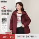 MsShe大碼女裝2025冬裝【90白鴨絨】防潑濺抽繩連帽保暖羽絨服 【輕暖防潑】波斯紅色現貨 4XL