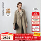朗姿【朗姿羊毛Basic衣櫥】復古中長(cháng)款風(fēng)衣外套法式大衣女秋季新款 深米色 M