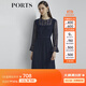 PORTS寶姿商場(chǎng)同款新品女裝喇叭袖蕾絲收腰連衣裙LL8D035KLN002 丈青 XS (2)
