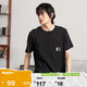 VANS范斯官方 男女情侶短袖T恤口袋Logo寬松 黑色  M