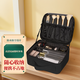 年多多化妝包女2025新款大容量旅行便攜LED燈鏡子化妝收納包收納化妝箱 經(jīng)典黑【硬框/diy隔板/可拆式筆刷板】