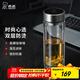 希諾（HEENOOR） 雙層玻璃杯男士大容量家用杯子商務(wù)車(chē)載便攜水杯透明隔熱茶杯 本色 180ml