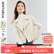 尚都比拉春夏季時尚短款西裝領(lǐng)外套女小個子女裝通勤西服 杏仁油 M