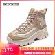 斯凱奇（Skechers）女鞋戶(hù)外休閑增高厚底透氣高幫鞋松糕保暖舒適177236 灰褐色/多彩色/TPMT 37