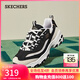 斯凱奇（Skechers）女鞋復古增高老爹鞋舒適透氣運動(dòng)鞋896204 黑色/金色/BKGD 37.5