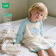 迷你木木屋兒童睡袍春秋季男女童長(cháng)袖圓領(lǐng)睡裙舒適睡衣 湖水綠 禮帽萌象 120