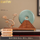RWTW新中式擺件平安扣家居客廳書(shū)柜博古架桌面辦公室軟裝飾送開(kāi)業(yè)禮物 【吉祥平安扣】實(shí)木底座