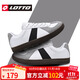 LOTTO樂(lè )途男復古德訓鞋T頭鞋2025秋冬季新款運動(dòng)休閑真皮低幫板鞋 白/暗夜黑 42