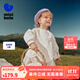 迷你巴拉女童兒童網(wǎng)紗公主連衣裙秋新款寬松A擺柔軟拼接裙子25年新款 奶白10504 100