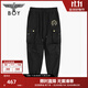 BOY LONDON秋季情侶款梭織休閑長(cháng)褲logo貼布繡花高街工裝褲N34014 黑色 M