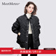 MeetMetro瑪依爾棉衣外套女2025冬新款解構(gòu)拼接輕薄復(fù)古棉服上衣 黑色【現(xiàn)貨閃電發(fā)】 M