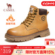駱駝（CAMEL）王俊凱同款秋冬馬丁靴男戶(hù)外復古情侶大黃靴凱甲系列登山工裝鞋子 G13W136121R 駝色/咖啡 (加絨款) 44