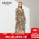 艾諾絲雅詩(shī)ARIOSEYEARS艾諾絲雅詩(shī)新款碎花雪紡氣質(zhì)連衣裙不規則裙子 咖底白花 L