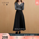 三彩2025冬季新款簡(jiǎn)約松緊高腰半身裙氣質(zhì)通勤A字裙長(zhǎng)裙大擺M 深邃灰 M 160/68A