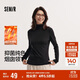 森馬（Semir）長袖T恤女冬半高領(lǐng)發(fā)熱抑菌純色修身上衣顯瘦打底衫101724101005
