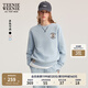 Teenie Weenie小熊女裝衛(wèi)衣2025冬秋新款保暖舒適加絨基礎(chǔ)圓領(lǐng)上衣 淺藍(lán)色 M