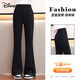 迪士尼褲子加絨女童褲子喇叭褲顯瘦微喇褲女童休閑褲青少年長(cháng)褲 黑 140