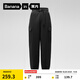 蕉內（Bananain）熱皮502+女士工裝長(cháng)褲子束腳休閑運動(dòng)寬松保暖25秋冬季款女裝衣服 黑色 M