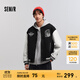森馬（Semir）[商場(chǎng)同款]夾克男學(xué)院風(fēng)繡花棒球服情侶2025春季新款外套潮流 黑色調(diào)00399 L