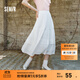 森馬半身裙女松緊腰A字裙氣質(zhì)夏季2025新款拼接蕾絲波點(diǎn)長(cháng)裙優(yōu)雅 本白10102 S