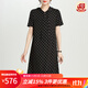金菊春夏新款桑蠶絲真絲連帽設計波點(diǎn)提花半開(kāi)襟短袖女式連衣裙 提花波點(diǎn) 2XL (175/96A)