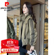 皮爾卡丹（pierre cardin）短款棒球服外套女春秋休閑百搭工裝外套女沖鋒衣韓版寬松夾克 卡其綠色 XL 110斤-125斤