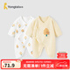 童泰嬰兒連體衣新生兒衣服四季0-6月初生寶寶哈衣爬服純棉內(nèi)衣2件裝 黃白小樹（四季款） 52cm (建議0-2個月身高50-55cm)