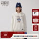 Teenie Weenie小熊秋冬裝學(xué)院風(fēng)藍色T恤索羅娜加絨連帽衛衣套頭衫 象牙白 S (160)