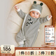 OAK FAMILY長(cháng)袖連體衣男女寶寶護肚爬服新生兒衣服外出服條紋印花 黑白條紋-連體衣 （不含帽子） 90cm