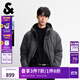 杰克·瓊斯（JACK&JONES）男裝25年秋冬季短款羽絨服男士連帽寬松刺繡潮流鴨絨夾克外套 BLACKENED PEARL珍珠黑 L （180）
