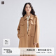 播100%羊毛呢外套女商場(chǎng)同款小個(gè)子學(xué)院風(fēng)短款毛呢大衣BDQ9AD1591 O80陶土色 S