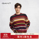 GANT/甘特25年秋冬新款學(xué)院風(fēng)針織衫撞色條紋圓領(lǐng)上衣美式毛衣 509-酒紅色 M