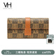 VANESSA HOGAN【送禮推薦】VH女包個(gè)性錢(qián)包老花卡包長(cháng)款皮夾日常多功能實(shí)用包深棕色-禮盒裝