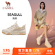 駱駝（CAMEL）女鞋厚底增高低幫休閑運動(dòng)板鞋子 X25CX4L4037 淺米白/棕 37