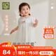 拉比童裝裙子連衣裙2025夏季女童短袖網(wǎng)紗泡泡袖娃娃領(lǐng) 米白 110