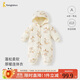 童泰（TONGTAI）嬰兒連體衣冬季純棉夾棉寶寶衣服兒童外出加厚連帽爬服黃色66cm