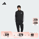adidas經(jīng)典休閑三條紋長(cháng)袖套裝男女秋季阿迪達斯官方輕運動(dòng) 黑色 (偏小，推薦買(mǎi)大1碼)   XL