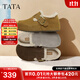 他她（TATA）加絨勃肯鞋2025冬季新款毛毛女鞋雪地靴保暖棉鞋4XN03DM5【預】 啡色（絨里） 37
