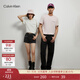 Calvin Klein Jeans夏季男女情侶中性休閑通勤ck字母純棉凈色短袖T恤J324671 CGA-奶昔白 M