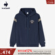 樂(lè )卡克（Le coq sportif）【網(wǎng)球】法國公雞秋季男款運動(dòng)復古抽身連帽夾克外套 海軍藍色 M