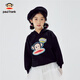 大嘴猴（paul frank）童裝連帽衛(wèi)衣2025秋冬款男女童舒適保暖多色中大童潮流百搭上衣 130F黑色 120